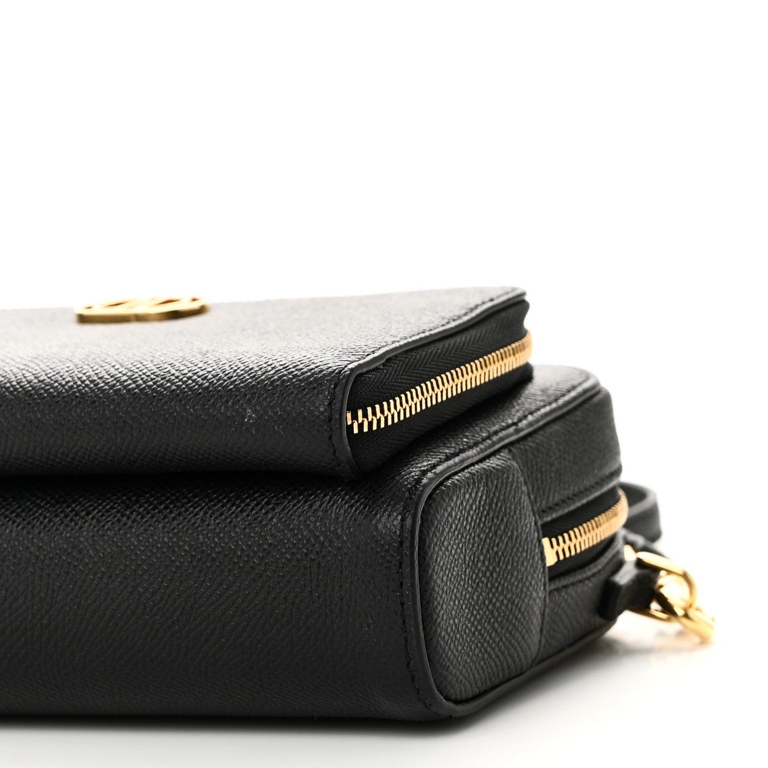Christian Dior Grained Calfskin Caro Double Pouch Black 8 of 8