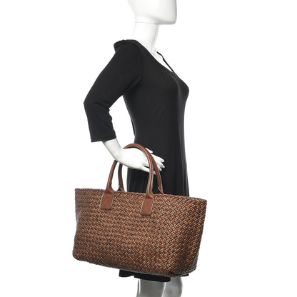 Bottega Veneta Metallic Intrecciato Nappa Medium Cabat Brown Gold 2 of 10