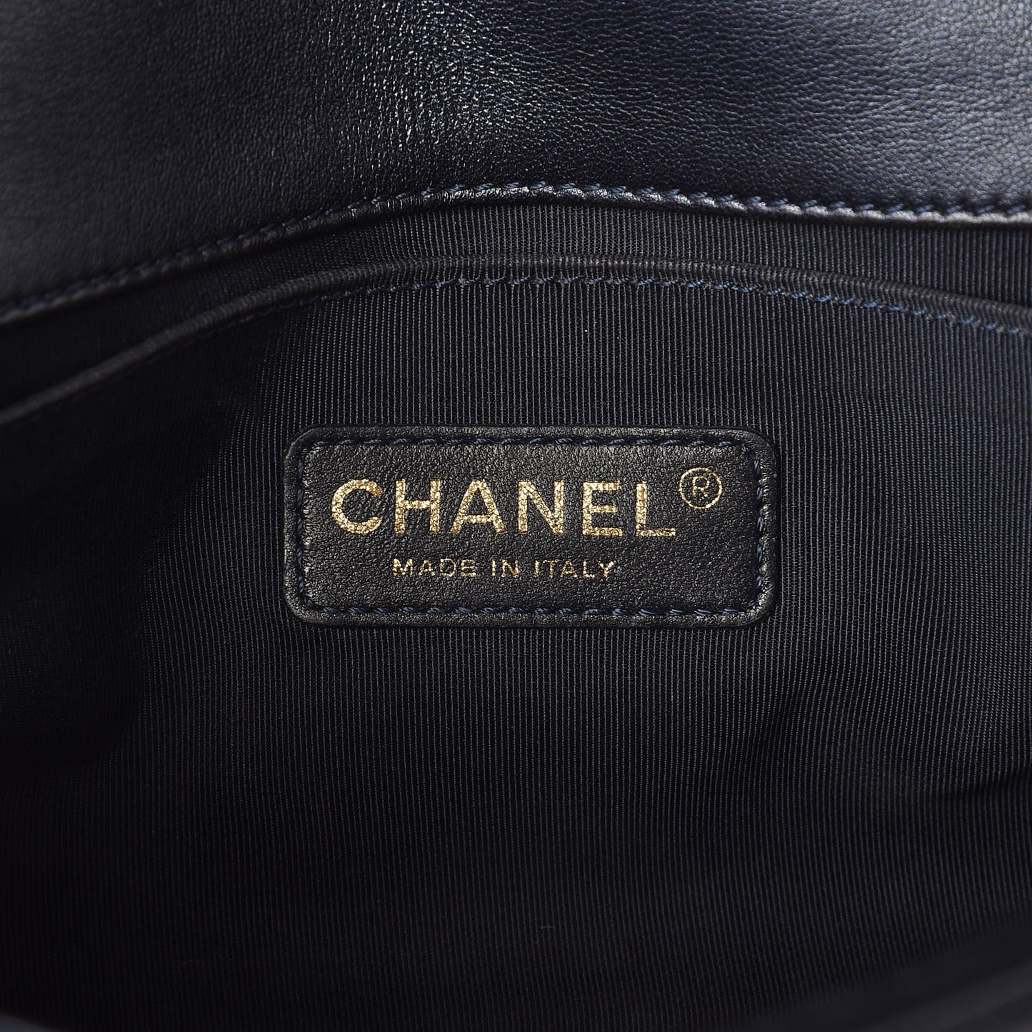 Lambskin Embossed Medium Boy Cube Flap Navy