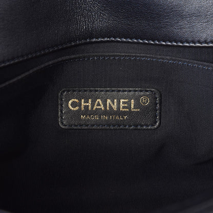 Chanel Lambskin Embossed Medium Boy Cube Flap Navy 6 of 10