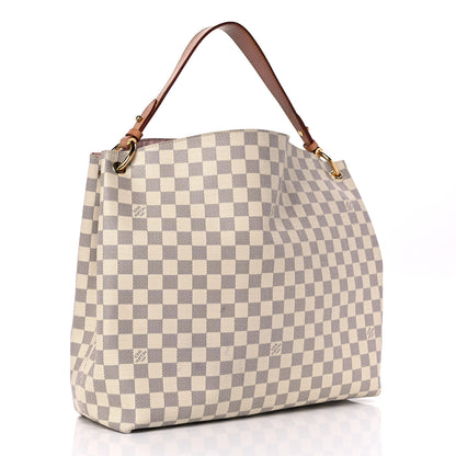 Louis Vuitton Damier Azur Graceful MM Rose Ballerine 3 of 16