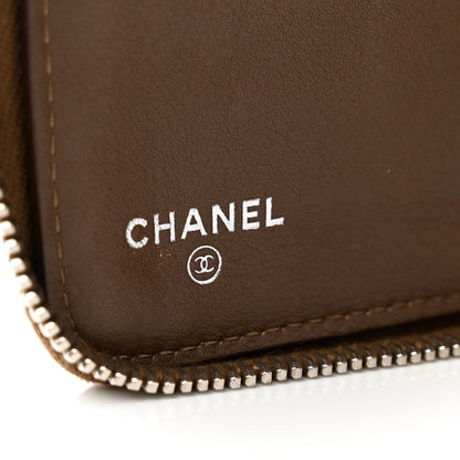 Chanel Patent Quilted Large Zip Around Organizer Wallet Brown 6 of 9