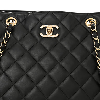 Chanel Calfskin Quilted Large Classic Shopping Tote Black 8 of 12