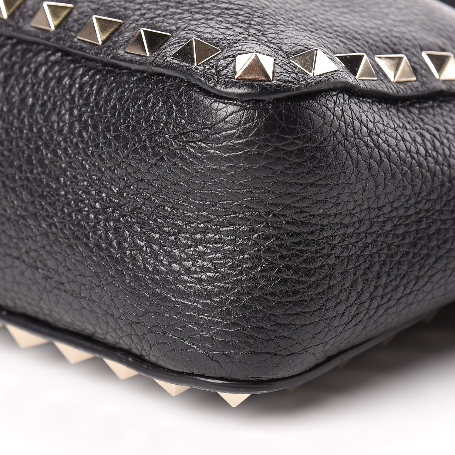 Valentino Garavani Pebbled Calfskin Mini Rockstud Flip-Lock Messenger Bag Black 9 of 9
