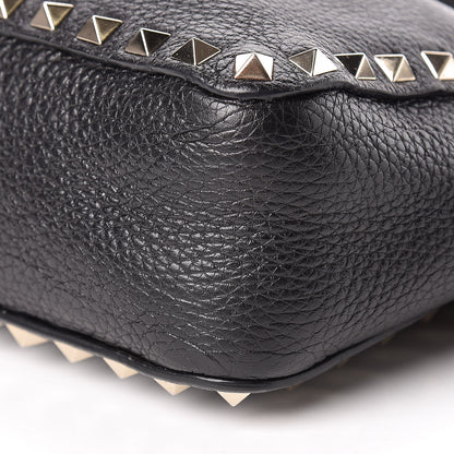 Valentino Garavani Pebbled Calfskin Mini Rockstud Flip-Lock Messenger Bag Black 9 of 9