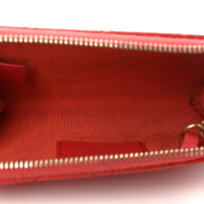 Chanel Caviar Quilted Zip Coin Purse Red 5 of 9