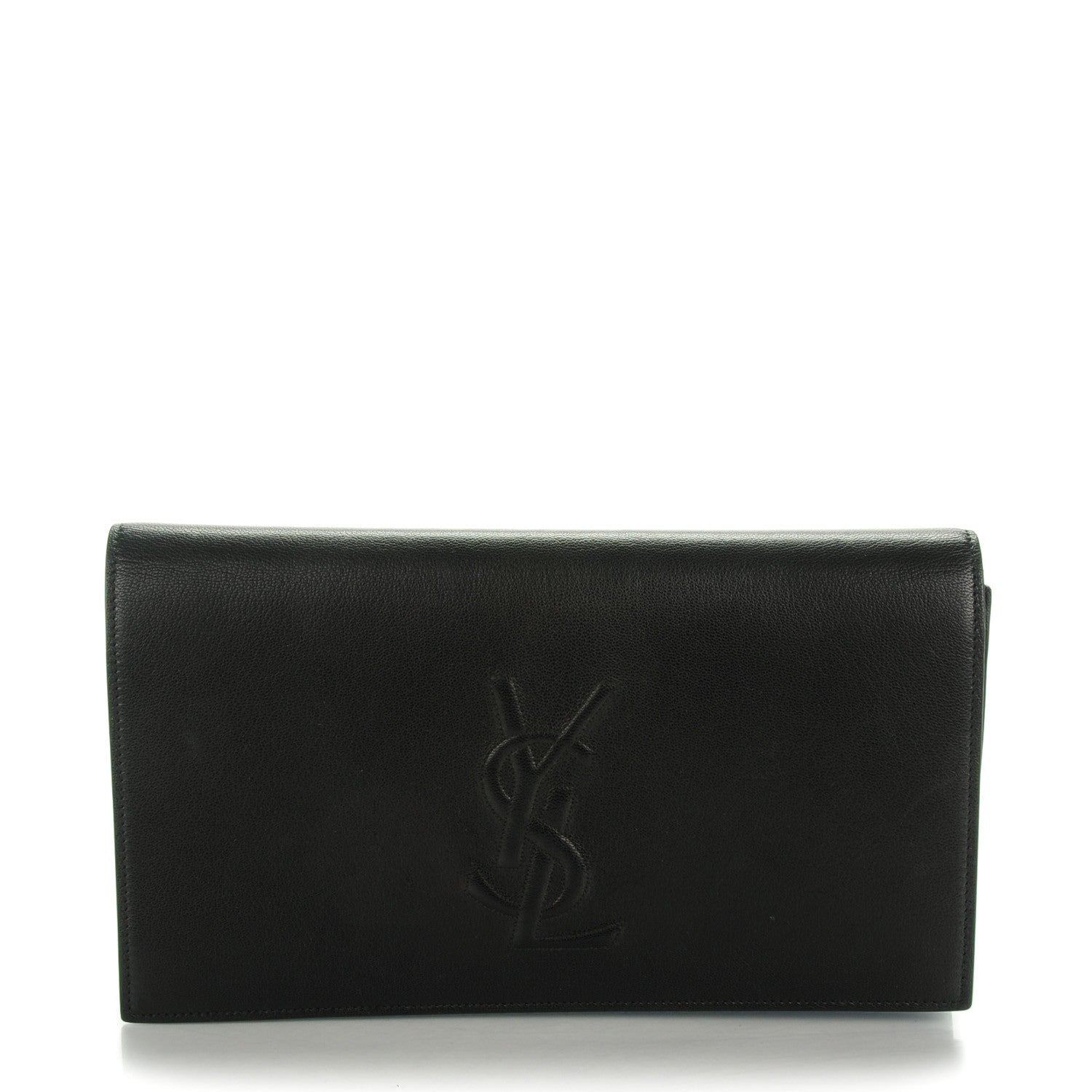 Saint Laurent Goatskin Monogram Large Belle De Jour Clutch Black 1 of 7