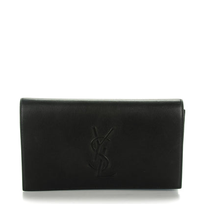 Saint Laurent Goatskin Monogram Large Belle De Jour Clutch Black 1 of 7