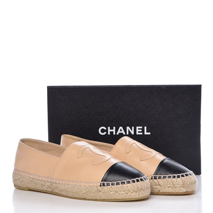 Chanel Lambskin CC Espadrilles 39 Beige Black 11 of 11