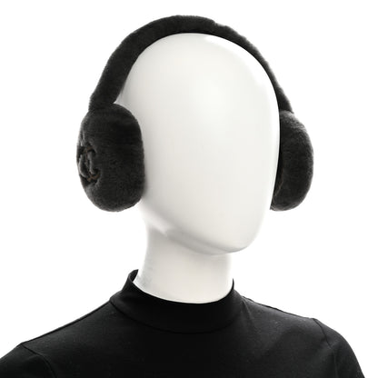 Chanel Shearling CC Ear Muffs Dark Grey 2 of 5