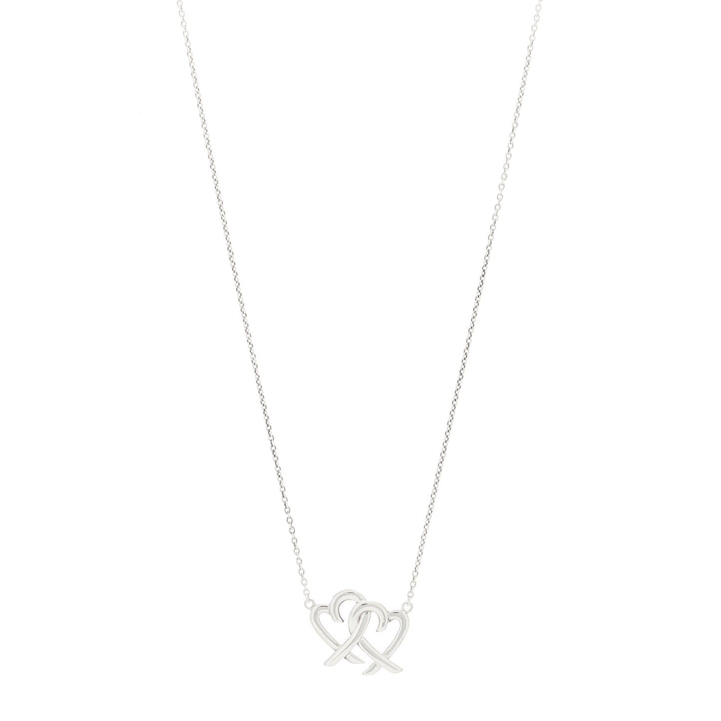 Sterling Silver Paloma Picasso Double Loving Heart Pendant Necklace