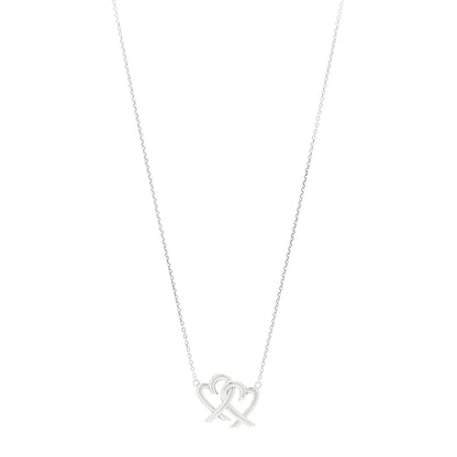 Tiffany Sterling Silver Paloma Picasso Double Loving Heart Pendant Necklace 1 of 4