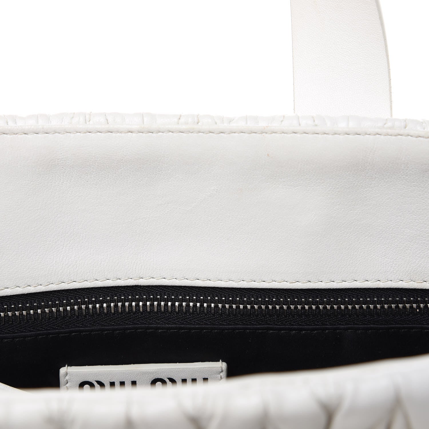 Miu Miu Nappa Matelasse Wicker Basket Bag White Miele 15 of 16