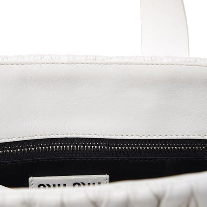 Miu Miu Nappa Matelasse Wicker Basket Bag White Miele 15 of 16