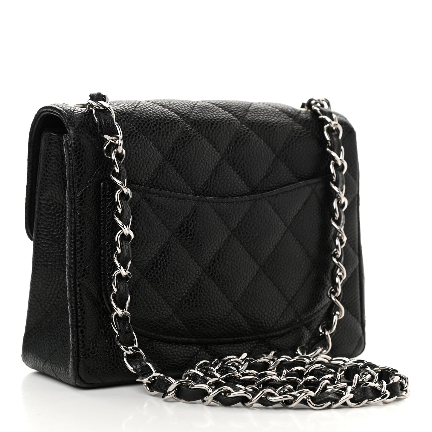 Caviar Quilted Mini Square Flap Black