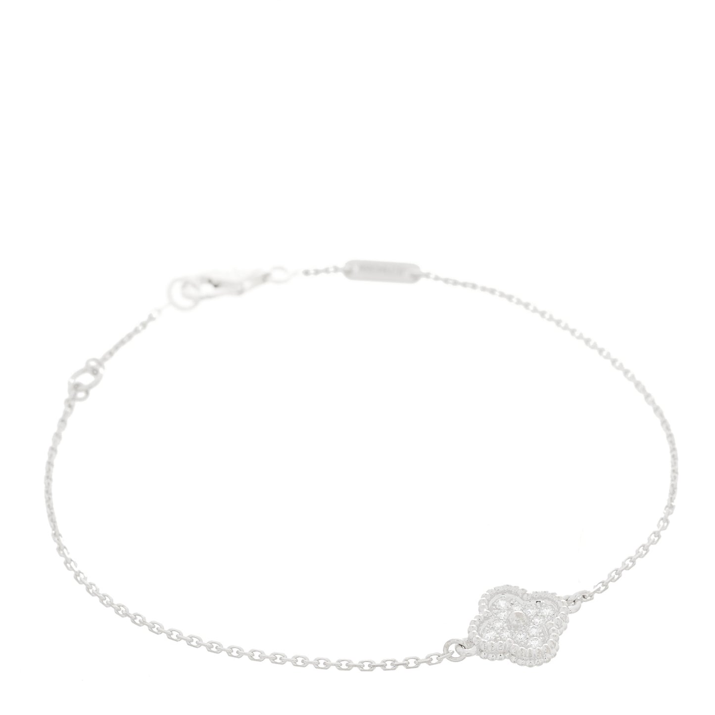 18K White Gold Diamond Sweet Alhambra Bracelet