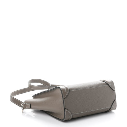 Celine Drummed Calfskin Nano Luggage Souris 4 of 8