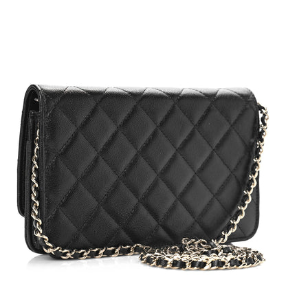 Chanel Caviar Quilted Studded CC Wallet on Chain WOC Black 2 of 10