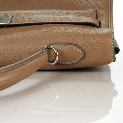 Hermes Togo Kelly Retourne Eclat 35 Etoupe Bleu Azteque 12 of 23