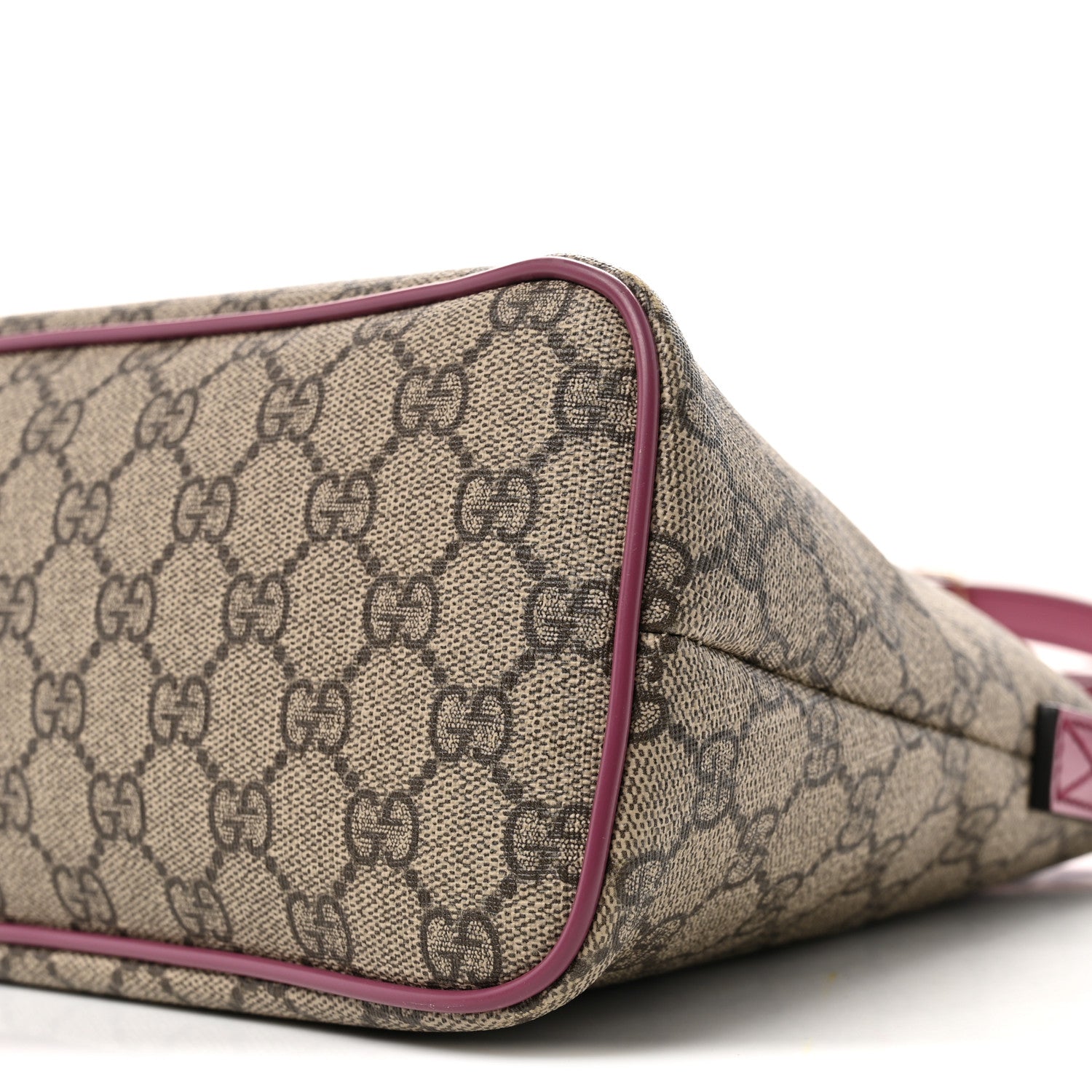 Gucci GG Supreme Monogram Small Zippered Tote Beige New Rosette 10 of 12