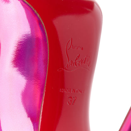 Christian Louboutin Metallic Patent Psychic Hot Chick 100 Pumps 37 Fuxia 8 of 9