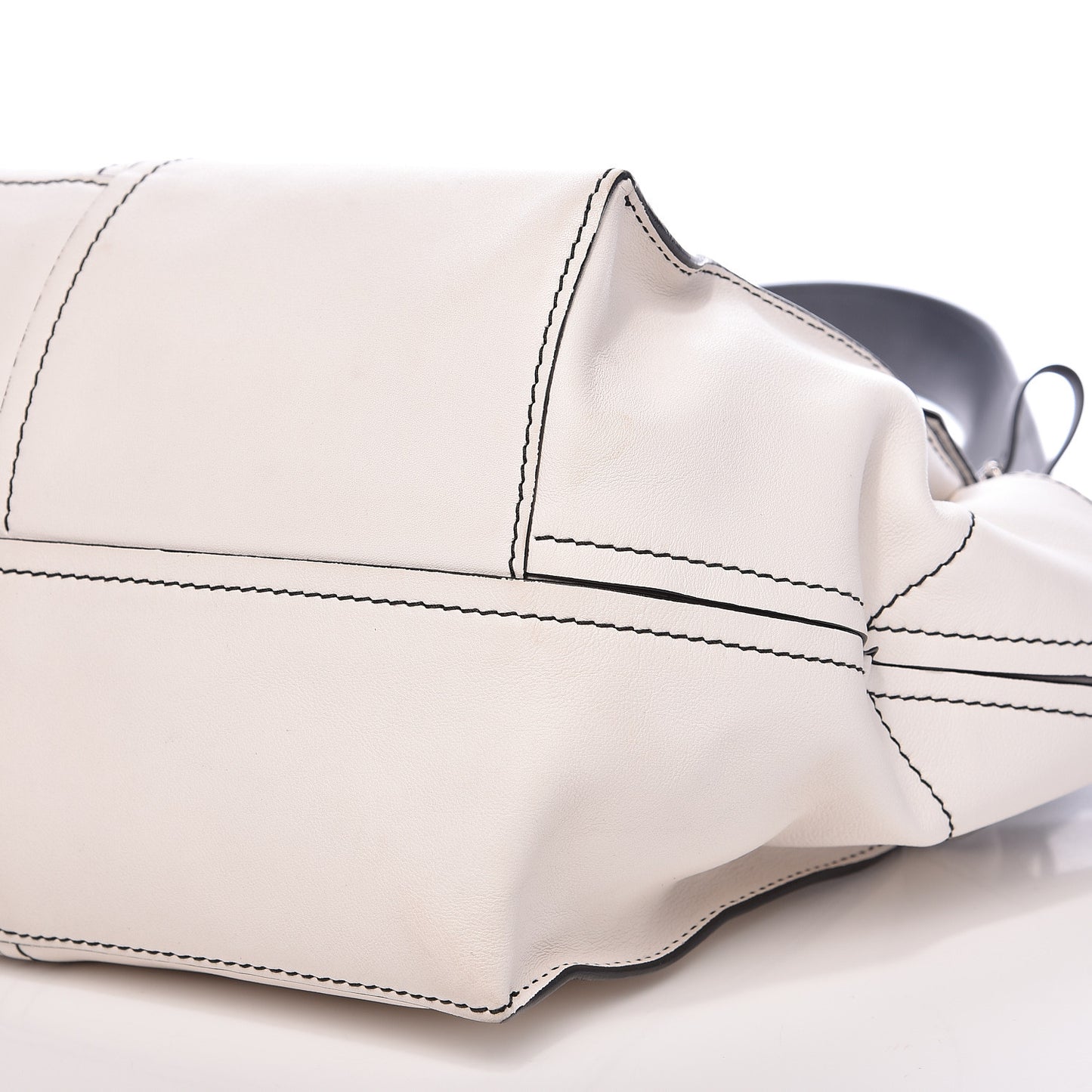 Calfskin Curl Satchel Optic White