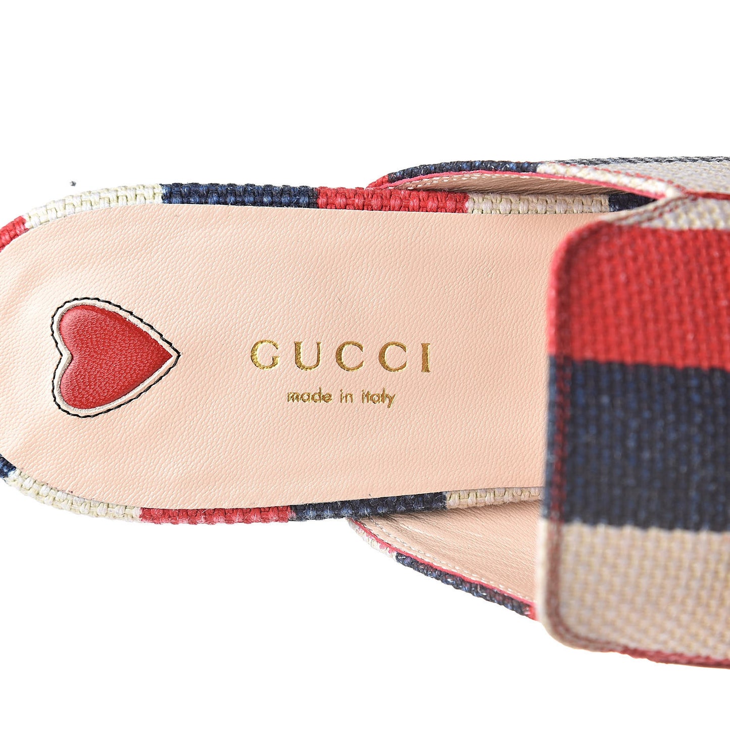 Canvas Sylvie Stripe Womens Princetown Slippers 38.5 Mystic White Hibiscus Red Maritime