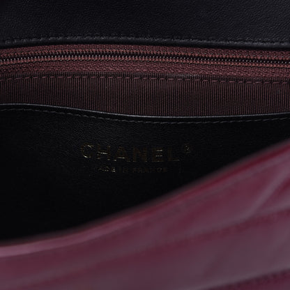 Chanel Shiny Lambskin Quilted Small Chevron Miroir Burgundy 8 of 10