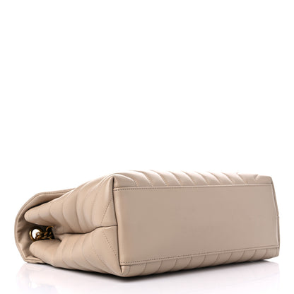 Saint Laurent Calfskin Y Quilted Monogram Medium Loulou Chain Satchel Dark Beige 4 of 15
