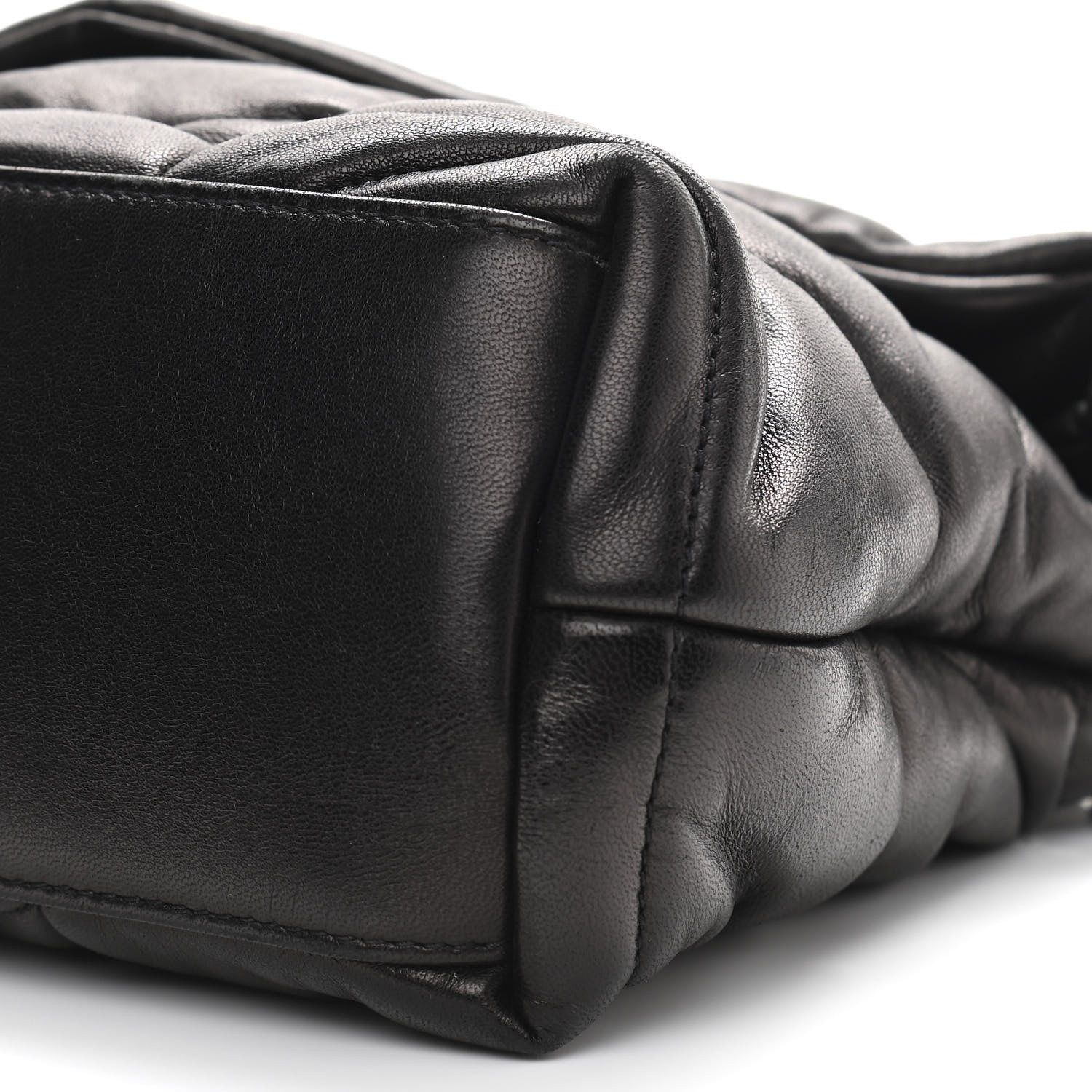 Saint Laurent Lambskin Quilted Small Loulou Puffer Monogram Chain Satchel Black 11 of 12