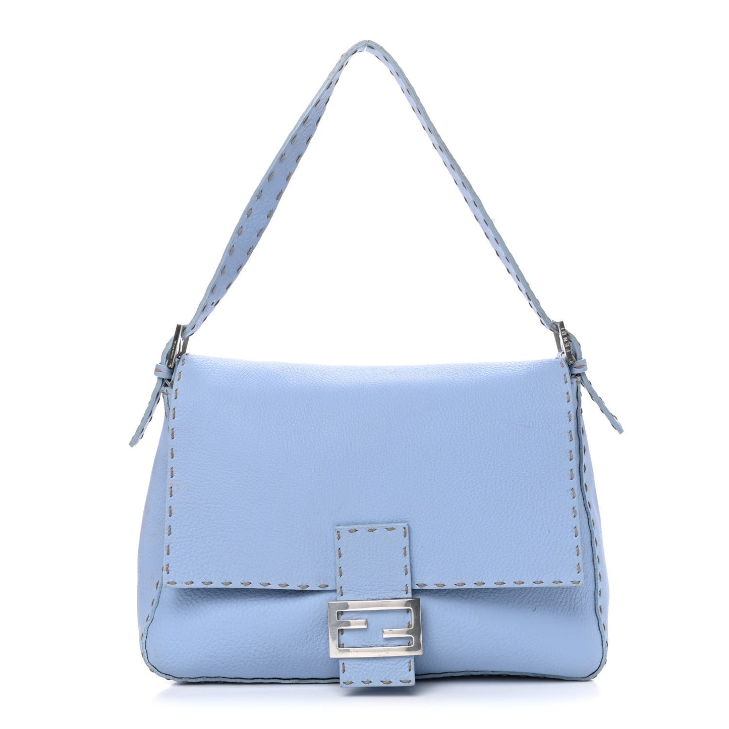 Calfskin Romano Selleria Forever Mama Baguette Sky Blue Latte