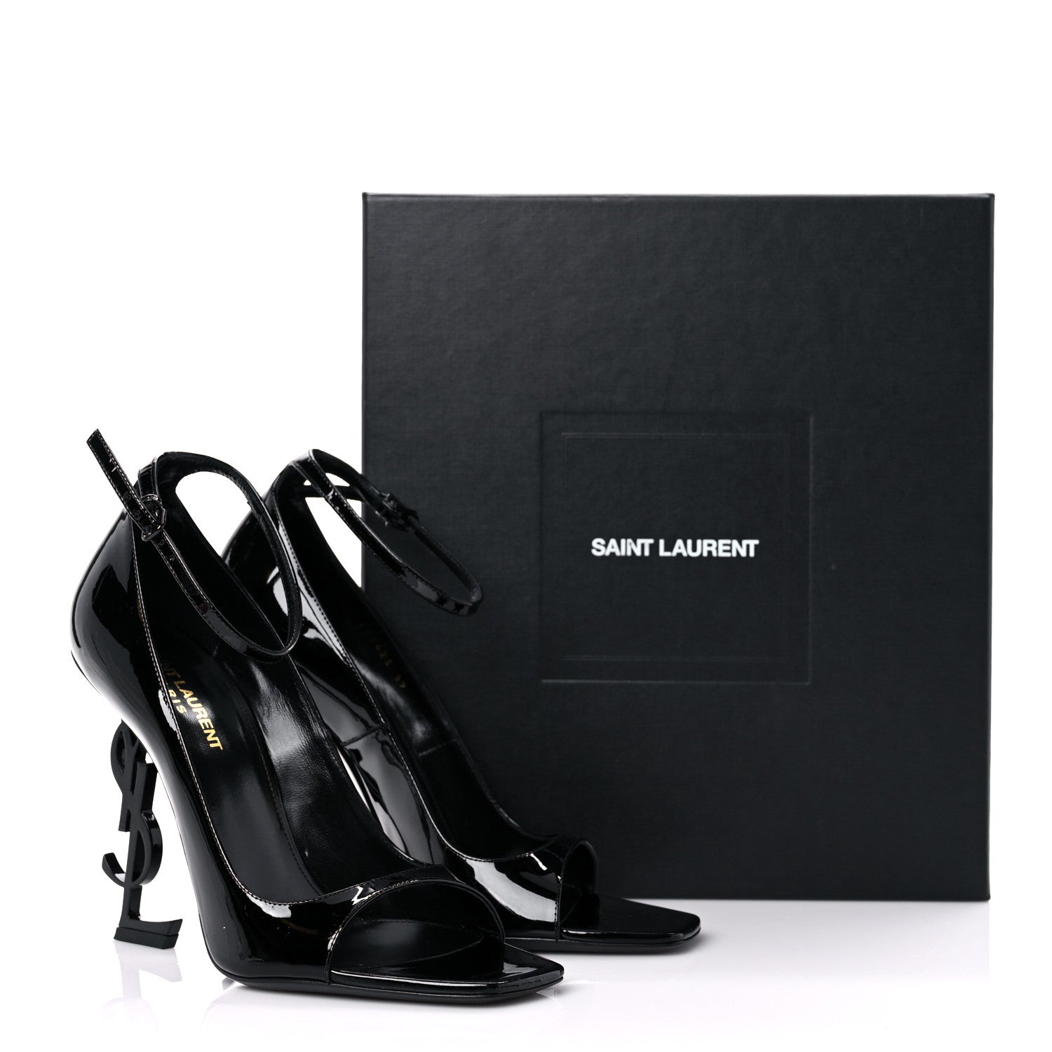 Saint Laurent Patent Calfskin Opyum 110 Sandals 39 Black 11 of 11
