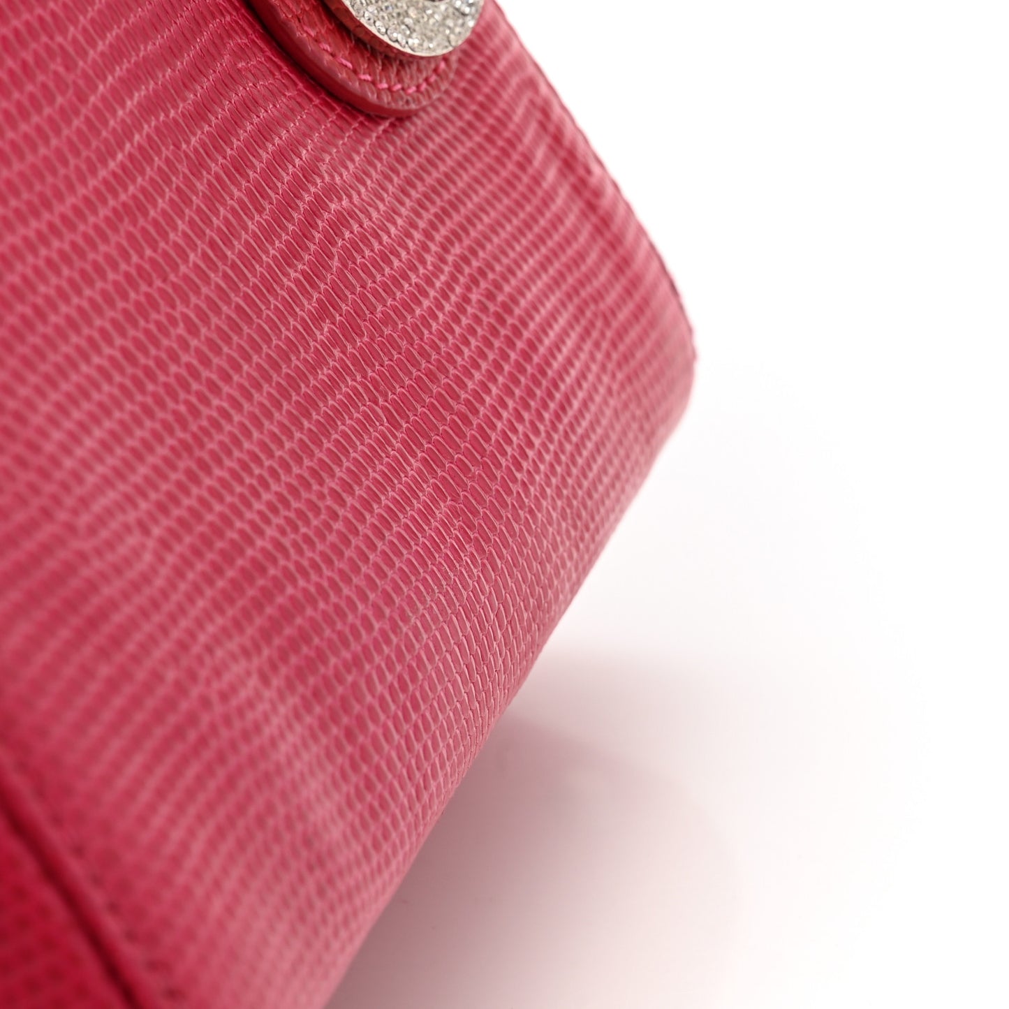 Lizard Swarovski Crystal Mini Lady Dior Dark Pink