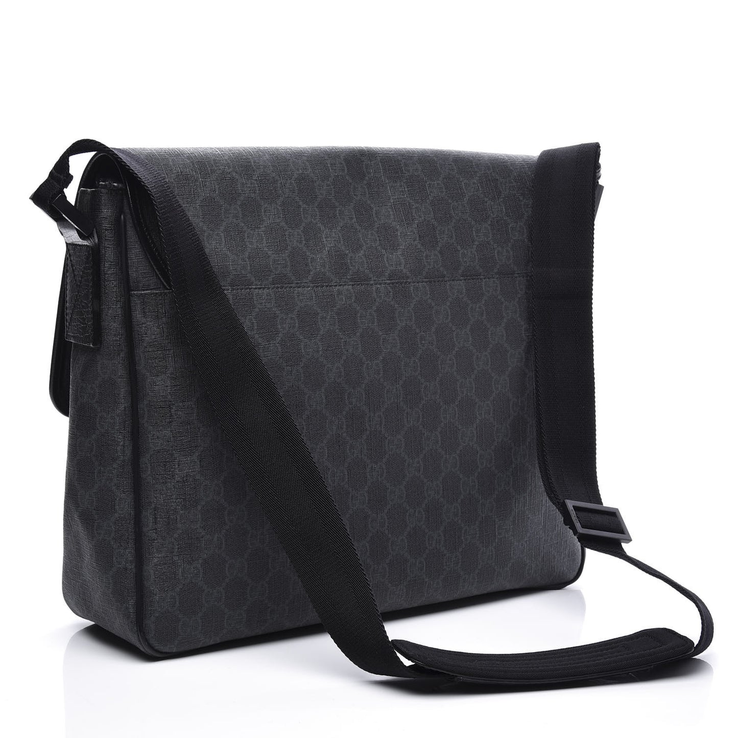 GG Plus Monogram Medium Flap Messenger Bag Black