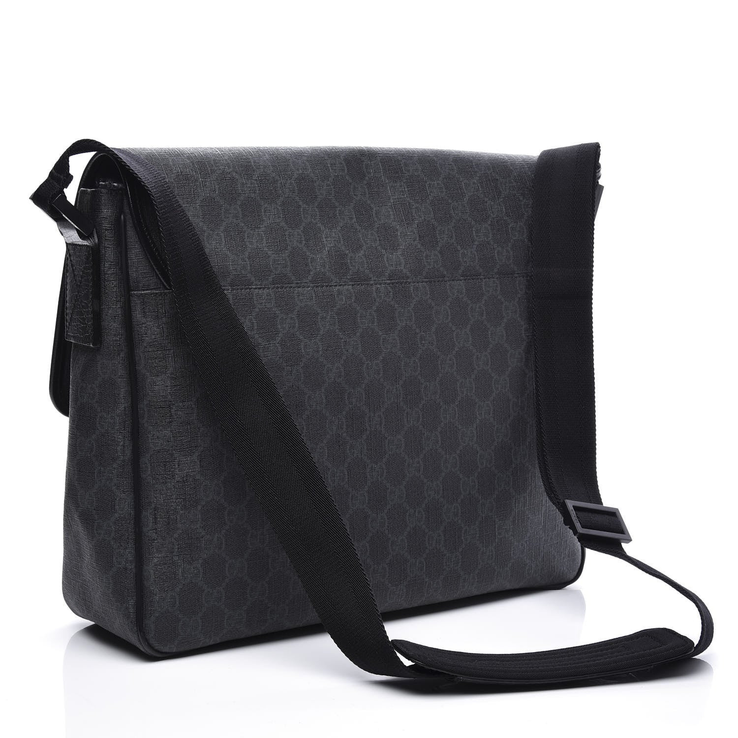Gucci GG Plus Monogram Medium Flap Messenger Bag Black 2 of 10