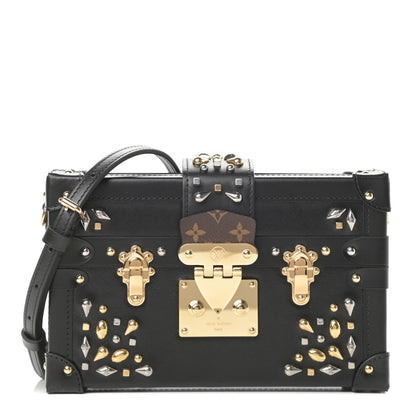 Louis Vuitton Monogram Taiga Studded Petite Malle Black 1 of 13