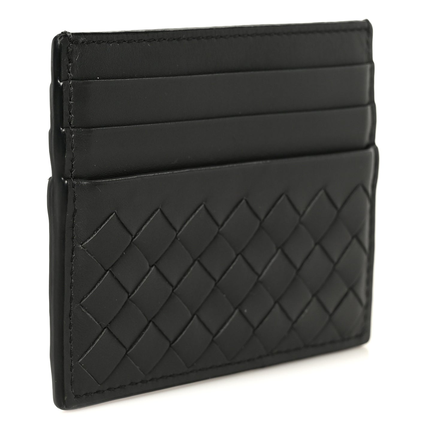 Nappa Intrecciato Card Holder Ardoise