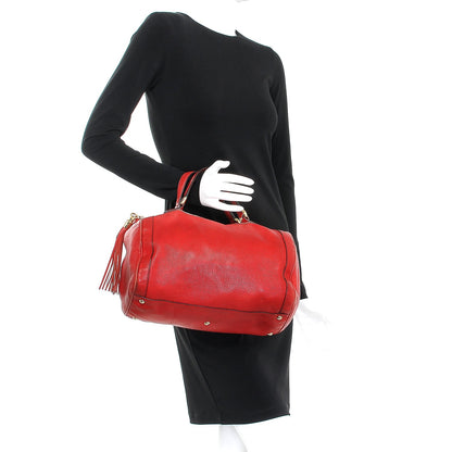 Gucci Pebbled Calfskin Medium Soho Boston Red 2 of 10