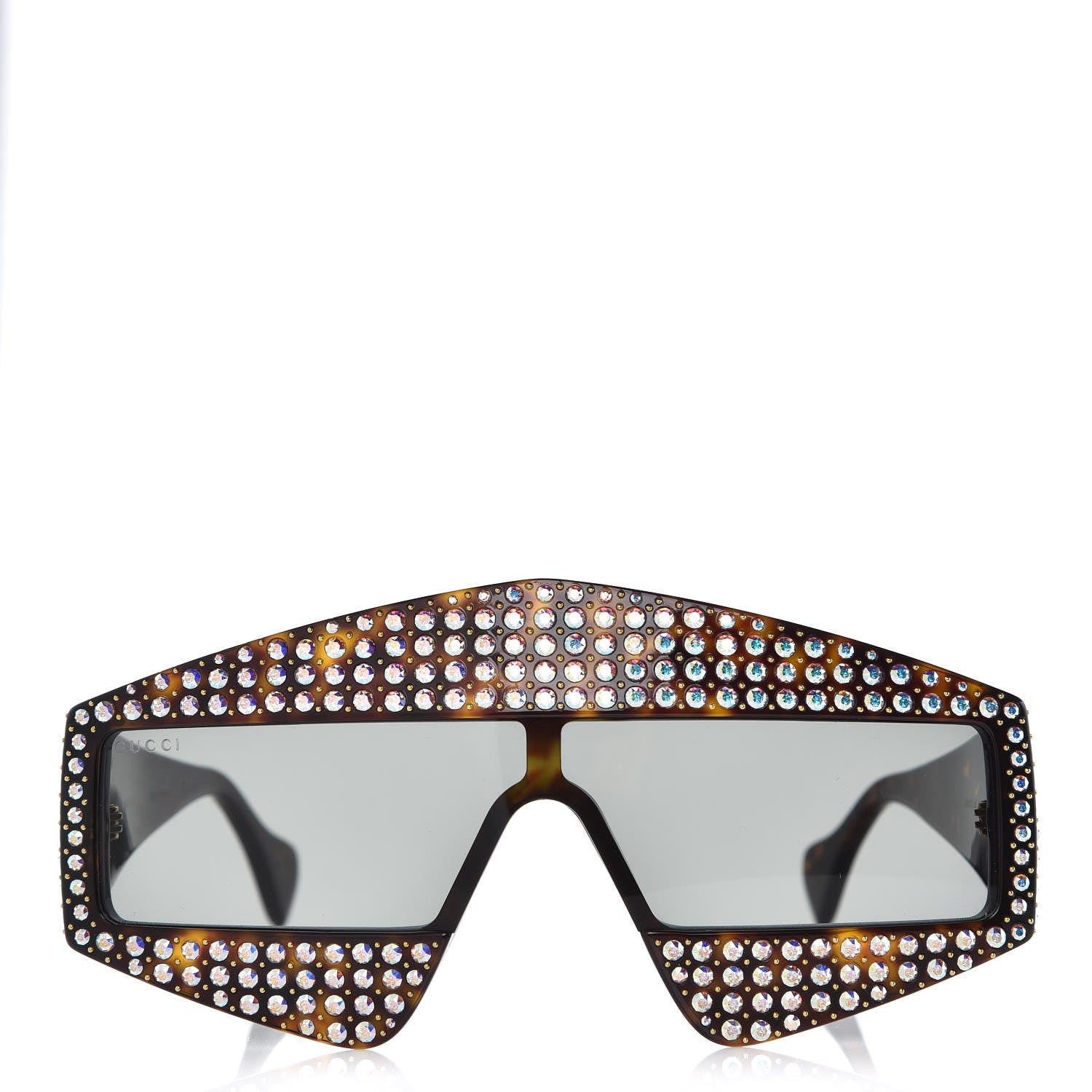 Gucci Crystal Rectangular Frame Sunglasses GG0357S Tortoiseshell 2 of 8