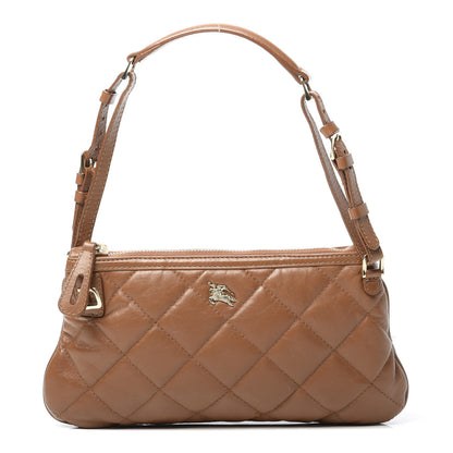 Burberry Lambskin Quilted Small Manor Pochette Shoulder Bag Dark Beige 1 of 13
