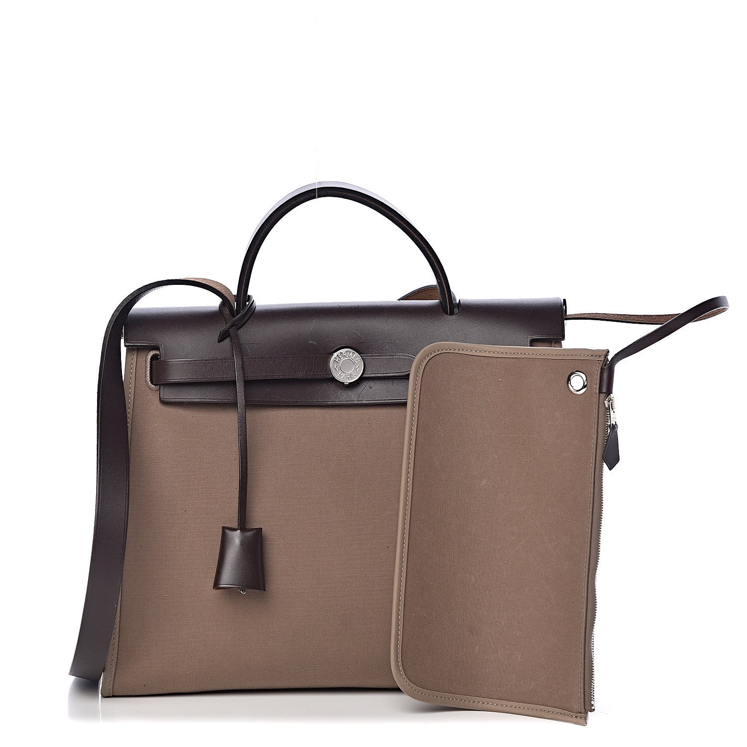 Hermes Vache Hunter Toile Herbag Zip 31 PM Etoupe Ebene 1 of 11