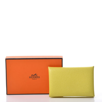 Hermes Epsom Calvi Card Case Soufre 10 of 10