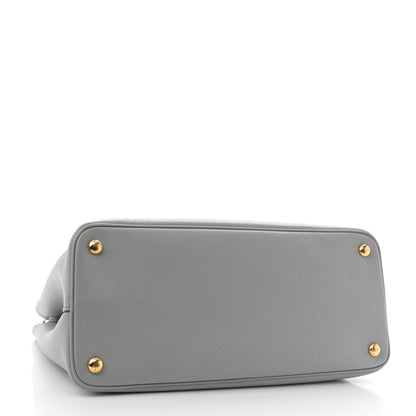 Prada Saffiano Cuir Medium Double Bag Granito Acquamarina 4 of 15