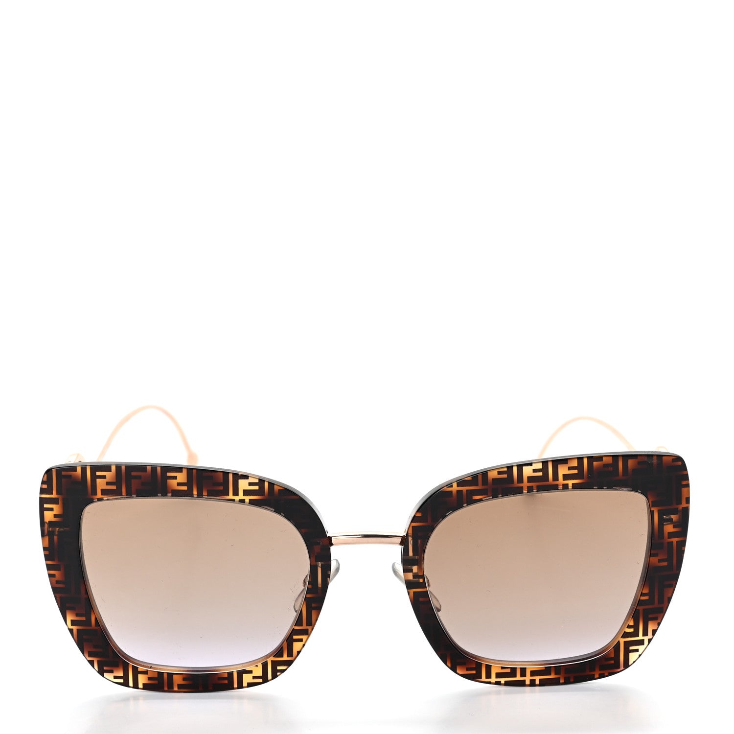 Fendi Acetate Metal F is Fendi FF Square Cat Eye Sunglasses FF 0408/S Havana 2 of 6