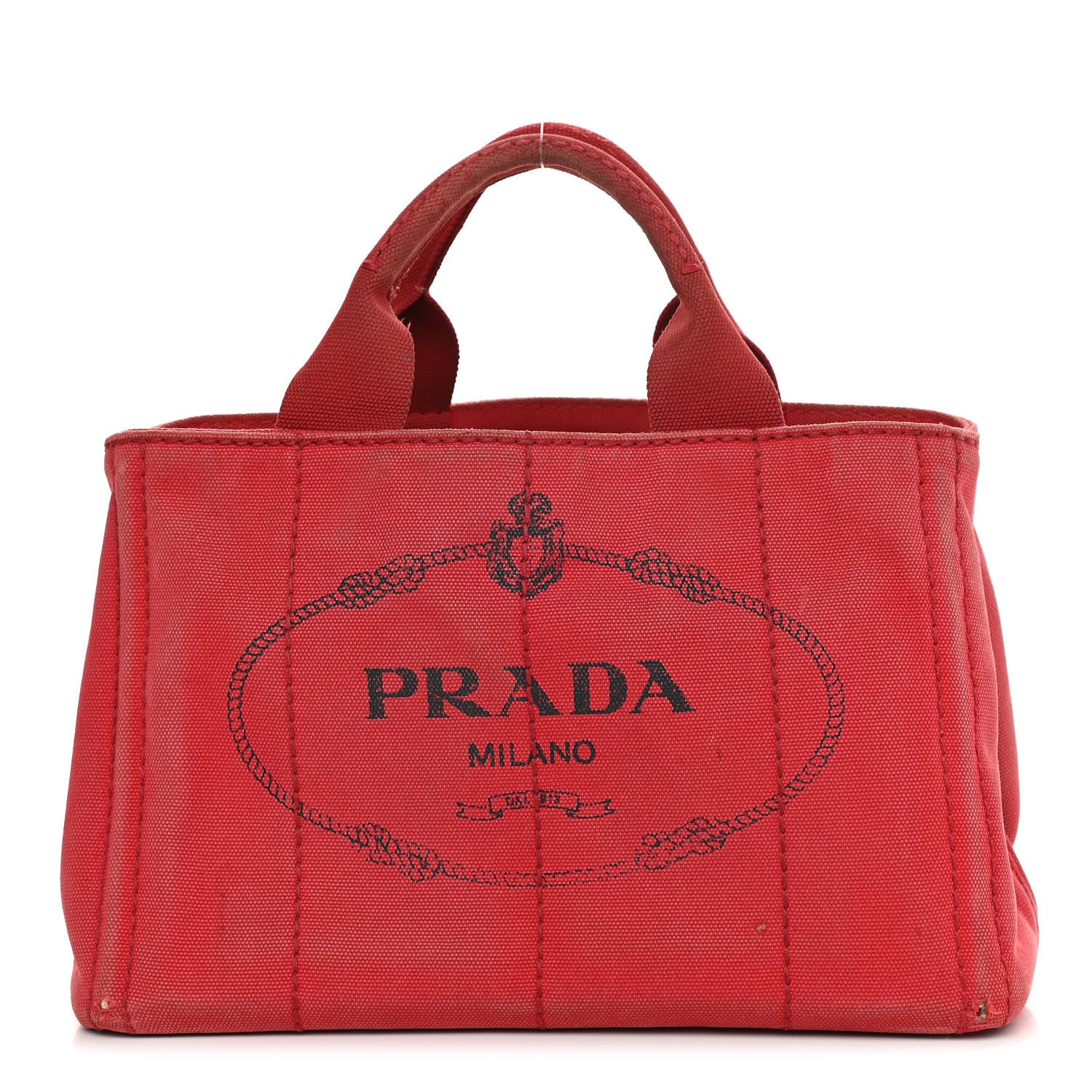 Prada Canapa Small Logo Tote Rosso 1 of 22