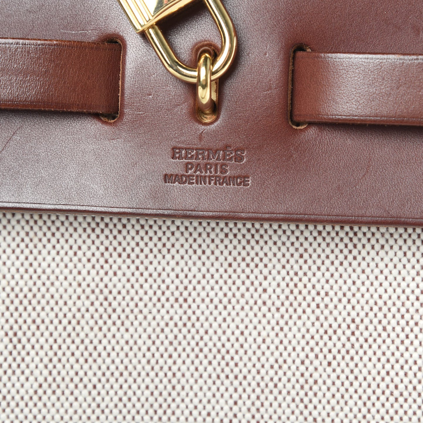 Toile Vache Calfskin Herbag 30 PM Natural Havane