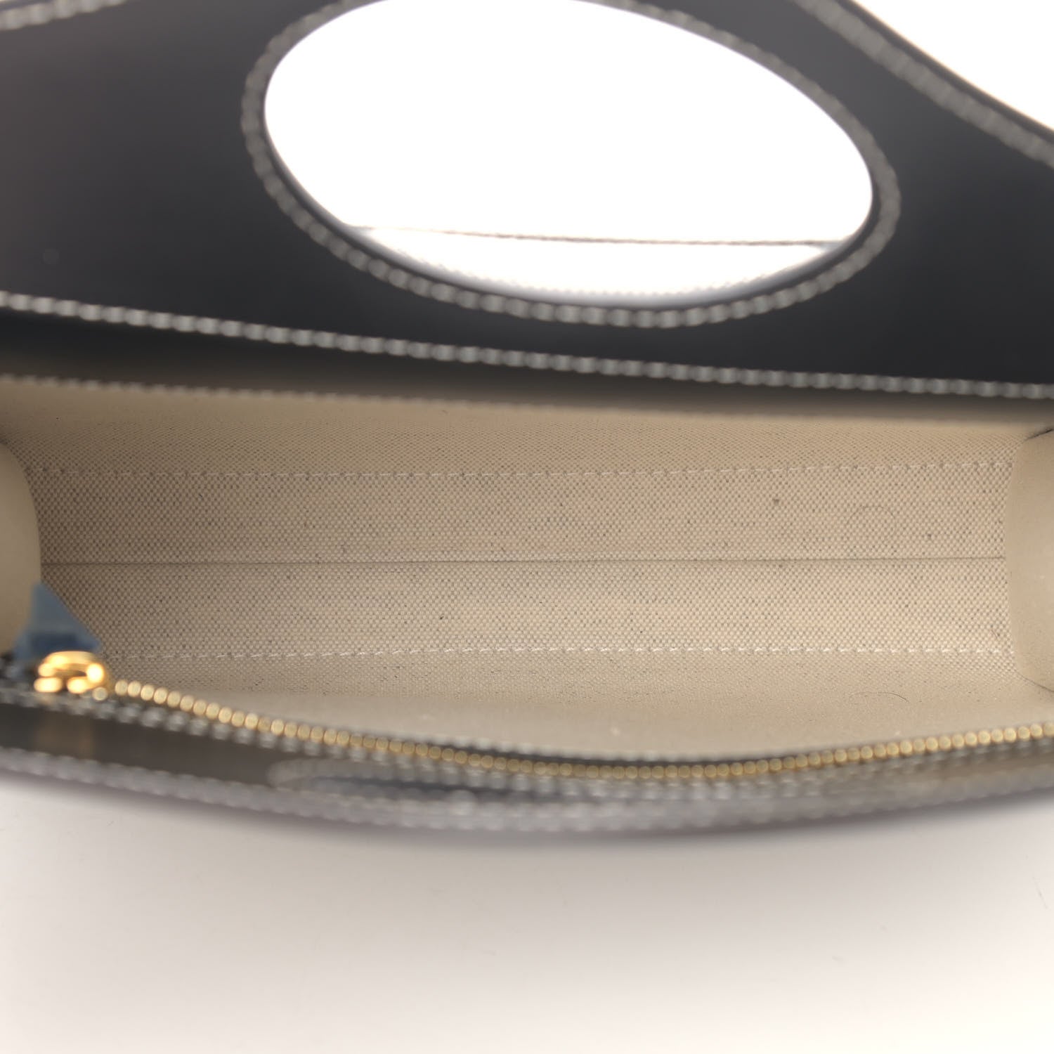 Burberry Smooth Calfskin Canvas Two Tone Mini Pocket Bag Black Tan 5 of 13