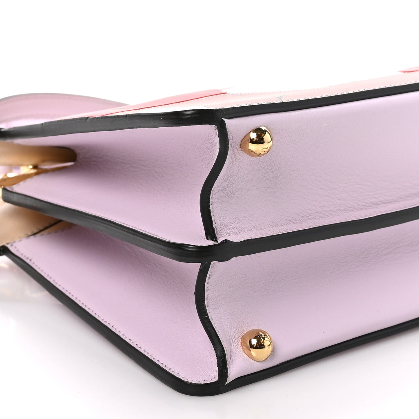 Vitello Seta Shiny Nappa Dancing Girls Inlay Small Peekaboo I SEE U Satchel Anemone Multicolor