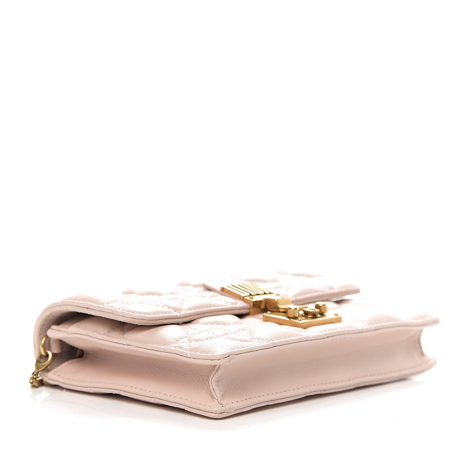 Christian Dior Lambskin Cannage Dioraddict Wallet on Chain Clutch Rose Poudre 3 of 10