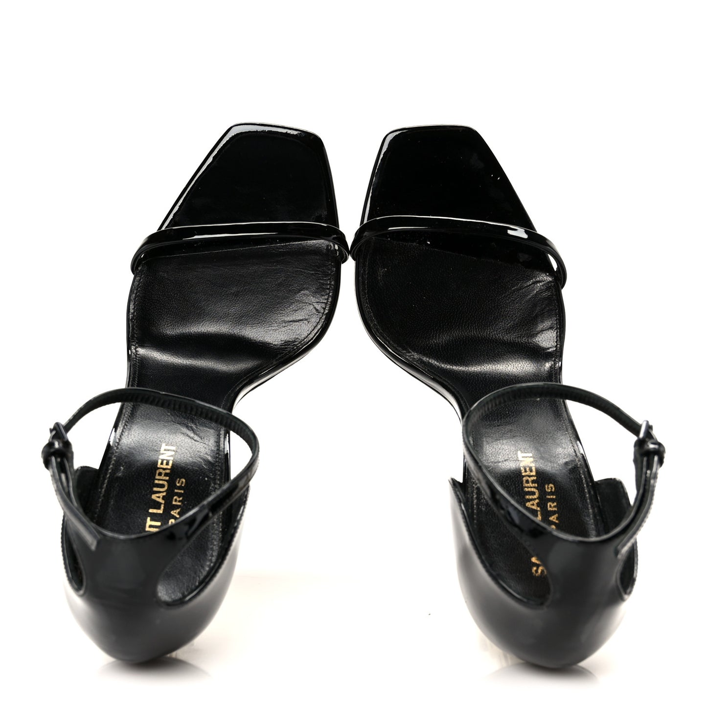 Patent Calfskin Opyum 110 Sandals 40 Black Gold